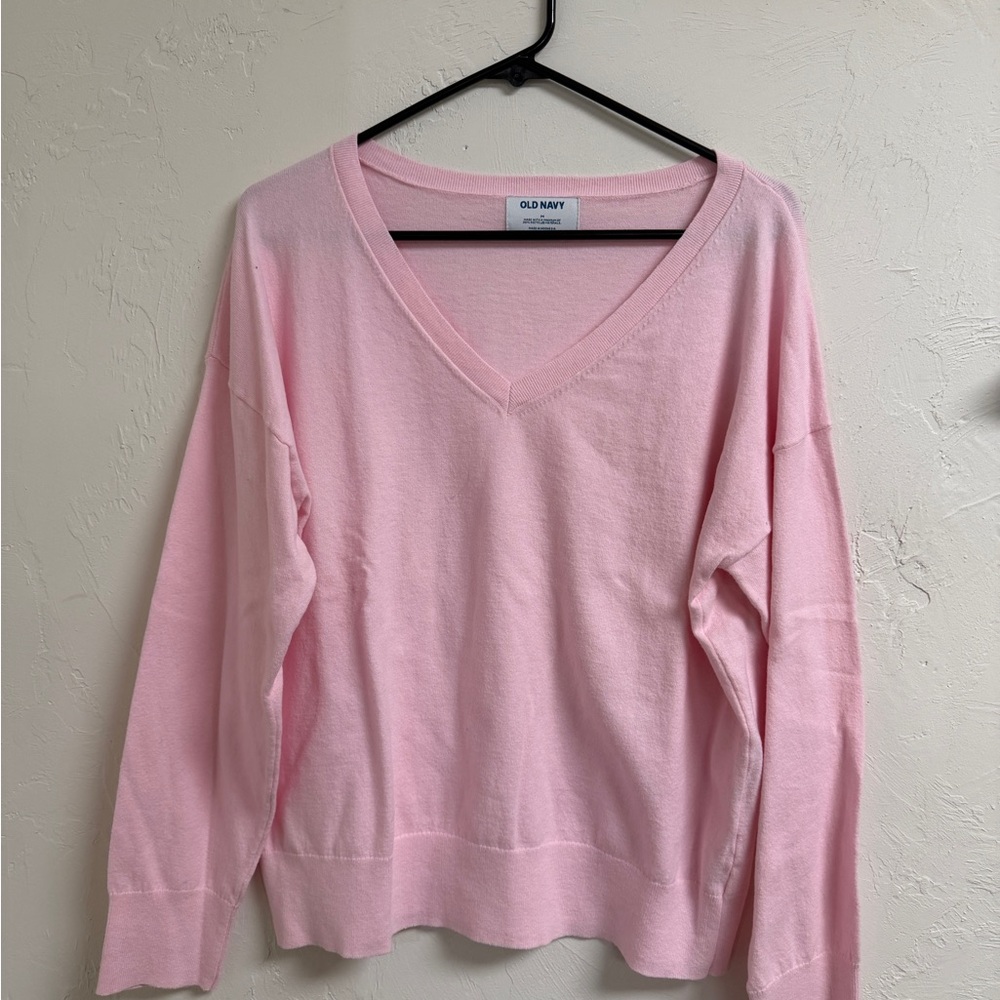 Old Navy Pastel Pink V-Neck Sweater